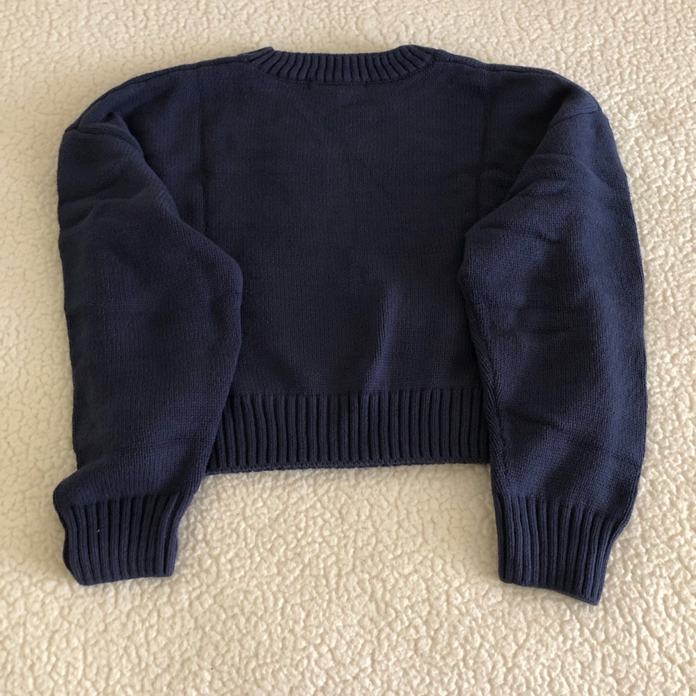 Navy Sweater with Bear and Flag Design - Picture 4 of 11